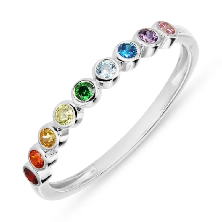 multifarget zirkon ring i sølv - Bubbly Twist