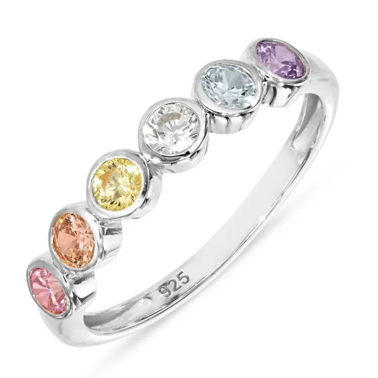multifarget zirkon ring i sølv - Bubbly Twist