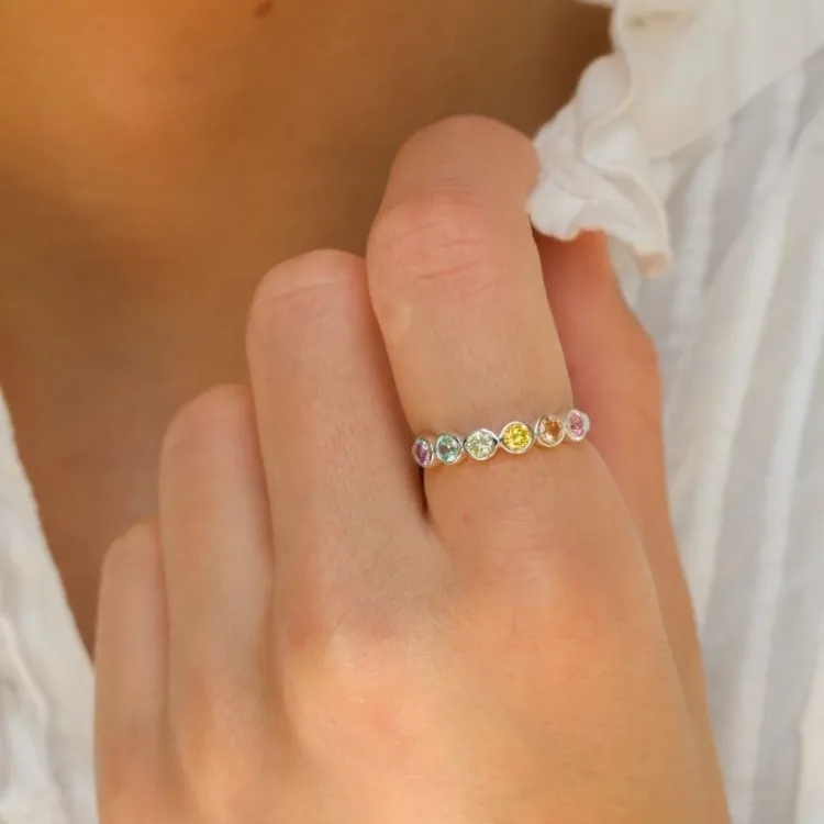 multifarget zirkon ring i sølv - Bubbly Twist