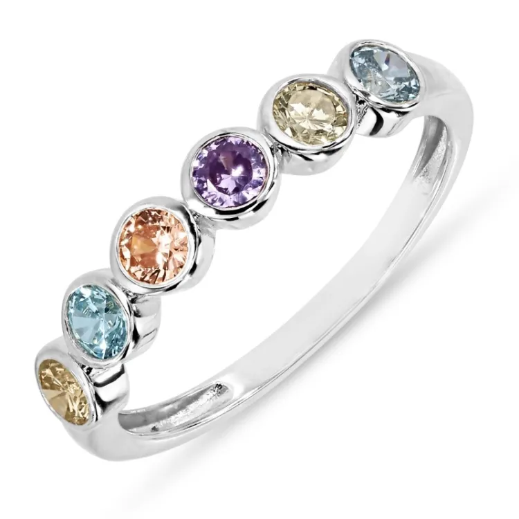 multifarget zirkon ring i sølv - Bubbly Twist