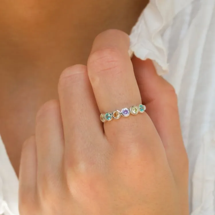 multifarget zirkon ring i sølv - Bubbly Twist