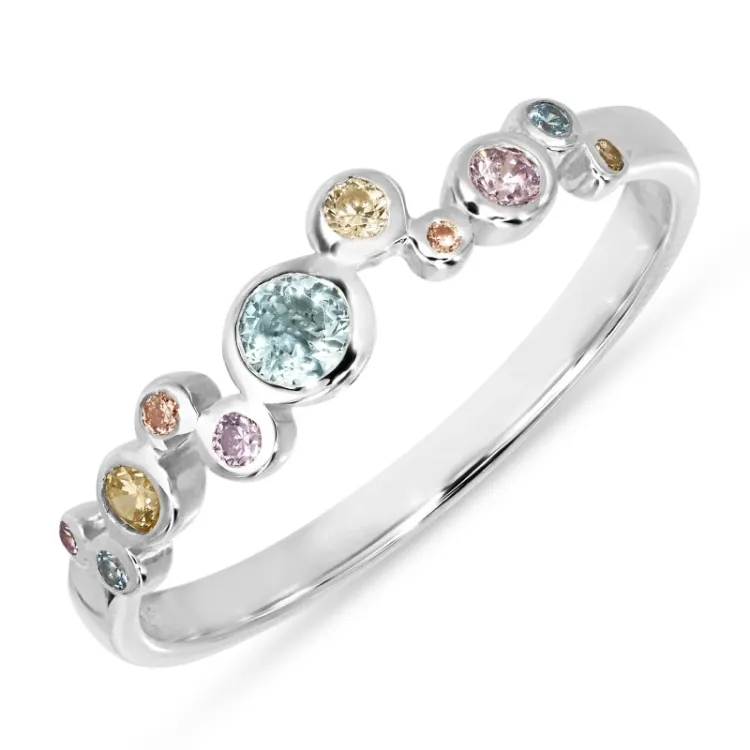 multifarget zirkon ring i sølv - Bubbly Twist