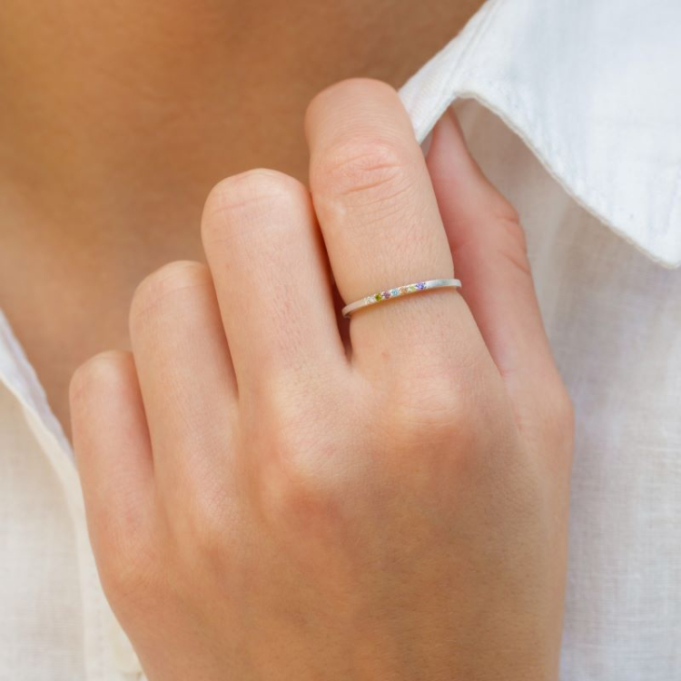 multifarget zirkon ring i sølv