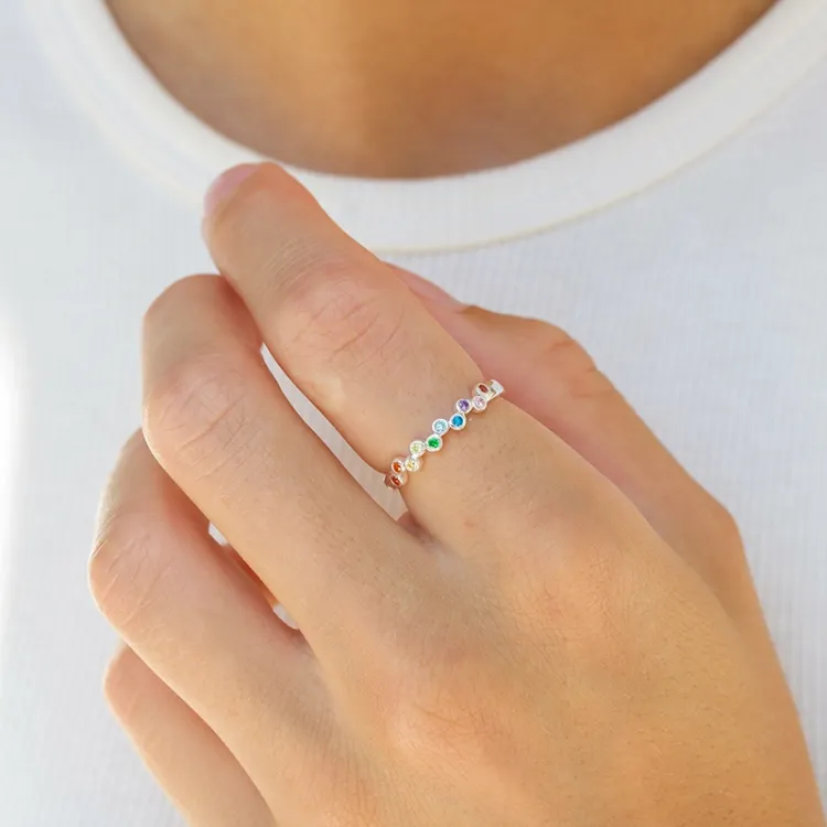 multifarget zirkon ring i sølv - Bubbly Twist