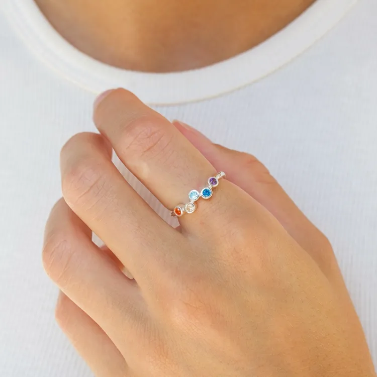 multifarget zirkon ring i sølv - Bubbly Twist