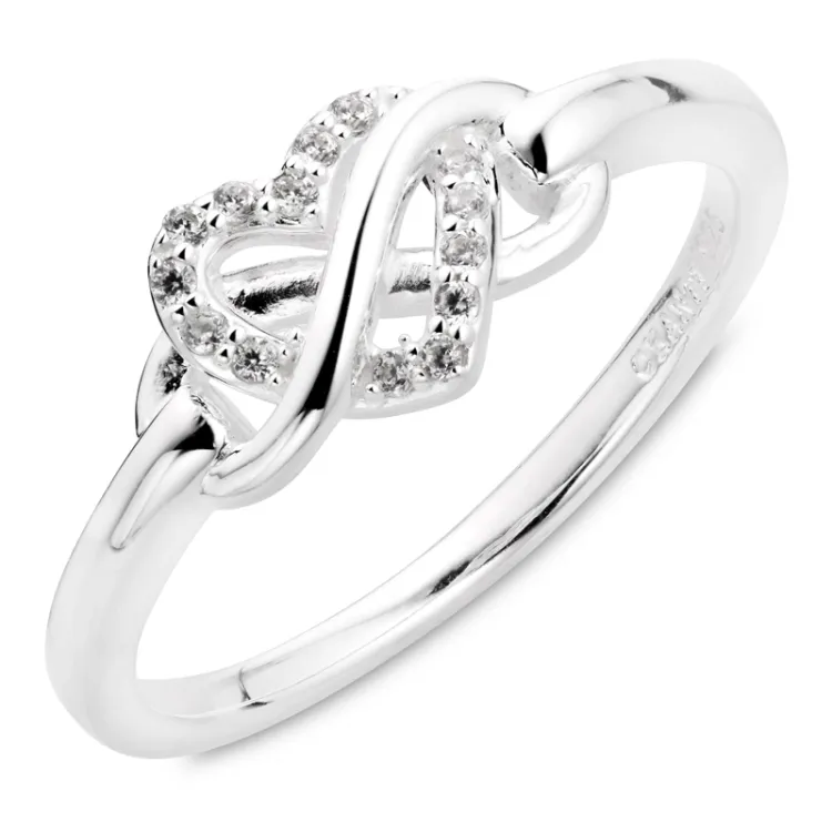 infinity zirkon ring i sølv
