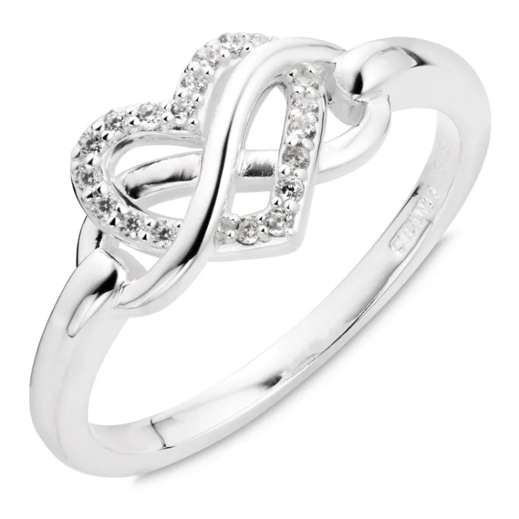 infinity zirkon ring i sølv