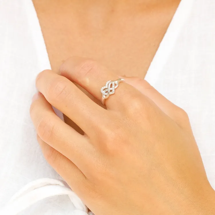 infinity zirkon ring i sølv