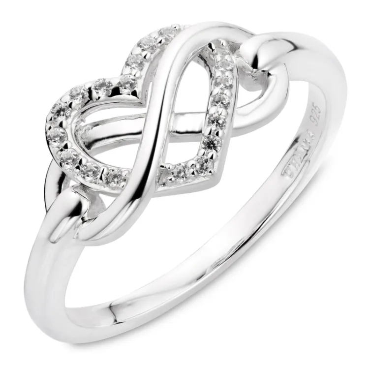 infinity zirkon ring i sølv