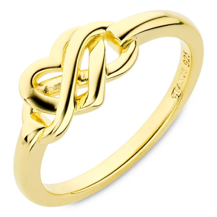 infinity ring i forgylt sølv - Amoré