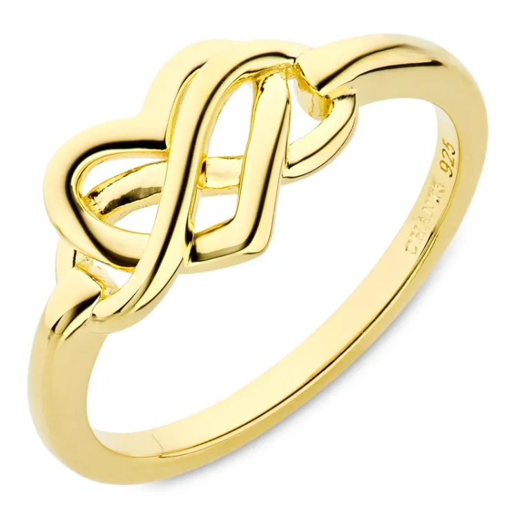infinity ring i forgylt sølv - Amoré