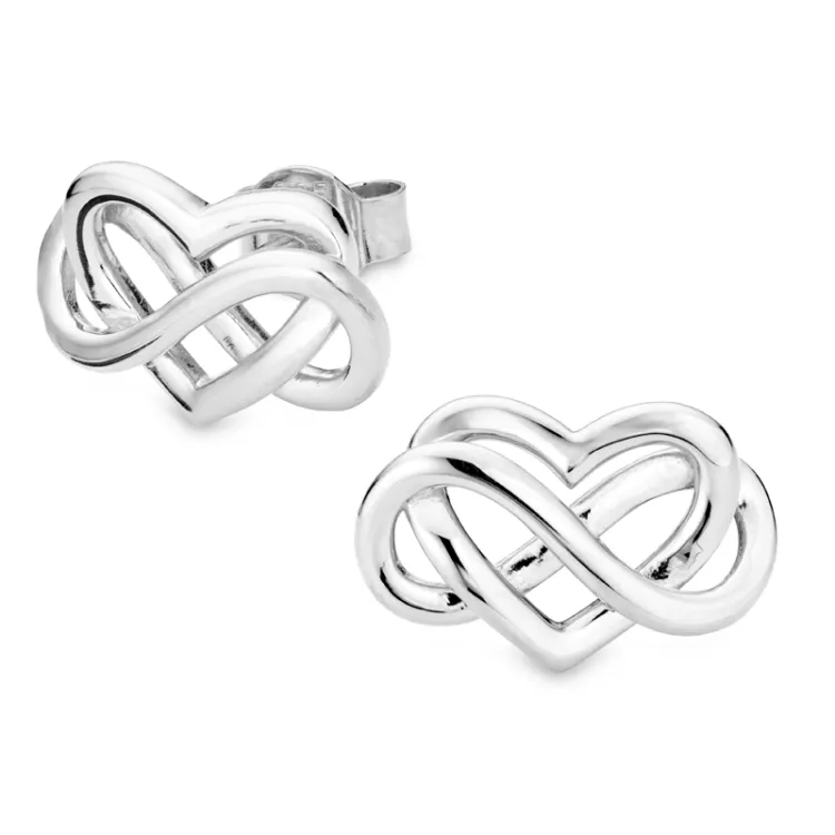 hjerte infinity ørestikker i sølv - Amoré