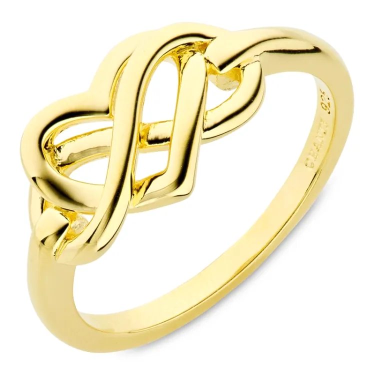 infinity ring i forgylt sølv - Amoré