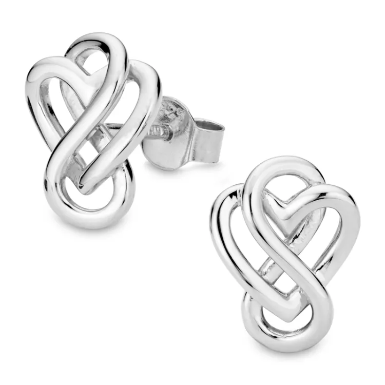 hjerte infinity øredobber i sølv - Amoré