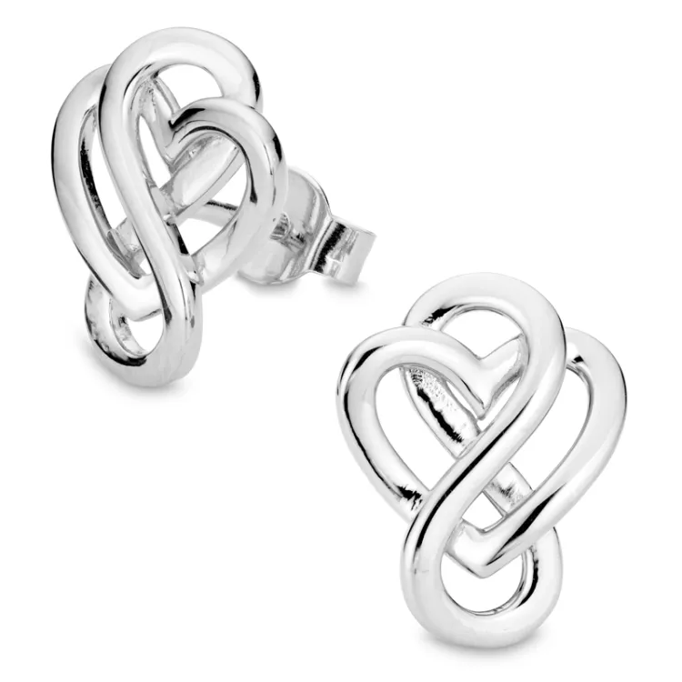 hjerte infinity øredobber i sølv - Amoré