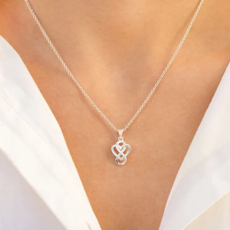 hjerte infinity anheng i sølv - Amoré