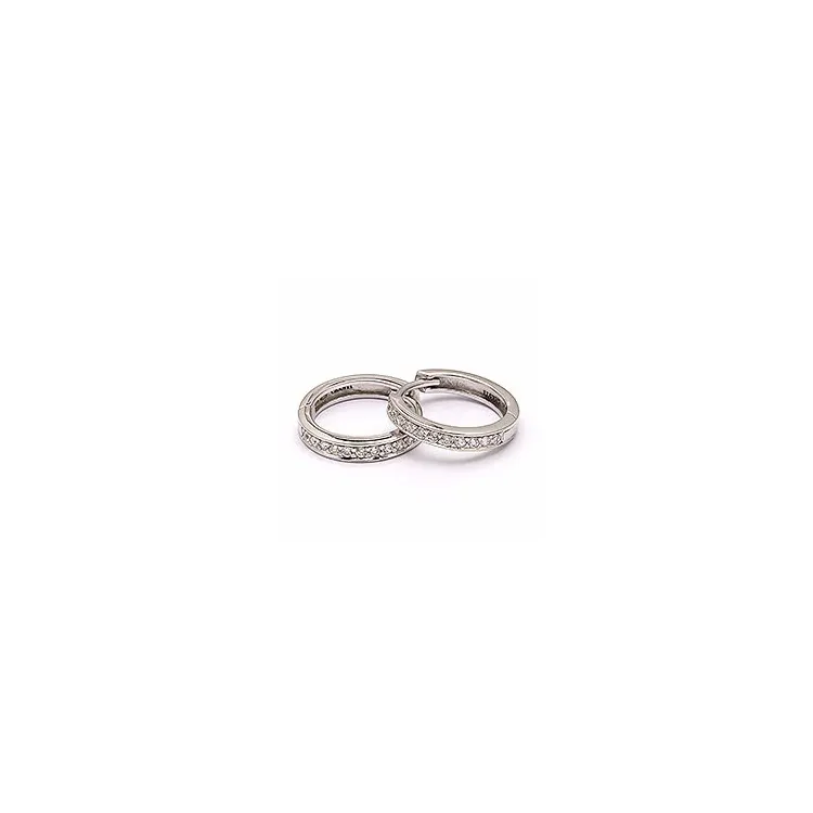 14 mm hvite zirkon creol i sølv