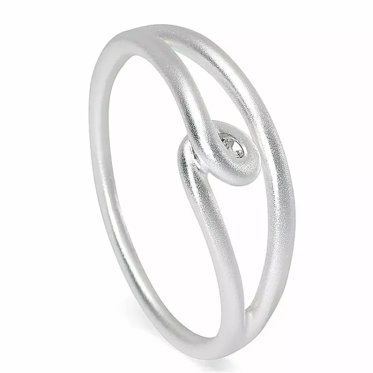Matt zirkon ring i sølv