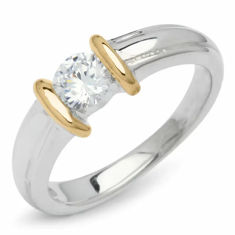 kolleksjonsprøve hvit zirkon ring i sølv med 8 karat