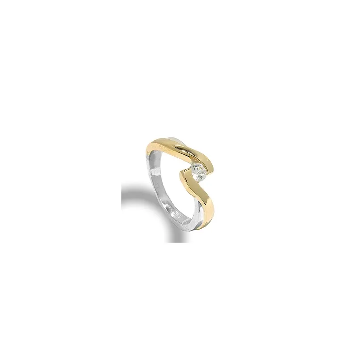 ring i sølv med 8 karat