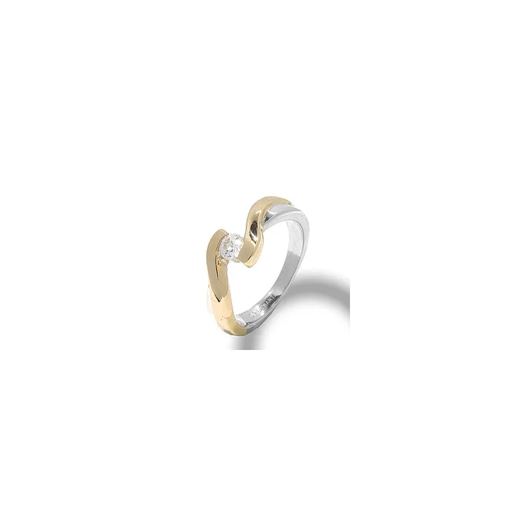 ring i sølv med 8 karat