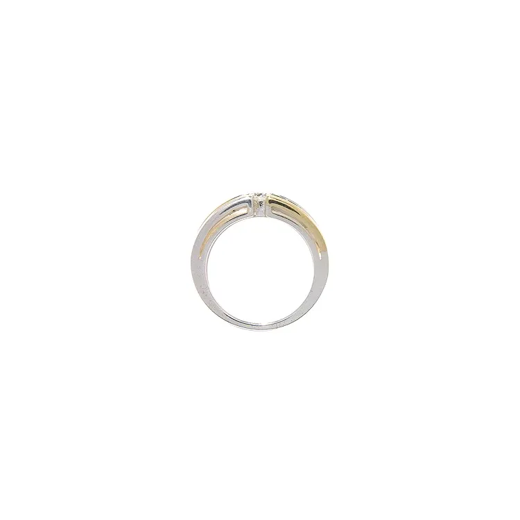Bred hvit zirkon ring i sølv med 8 karat