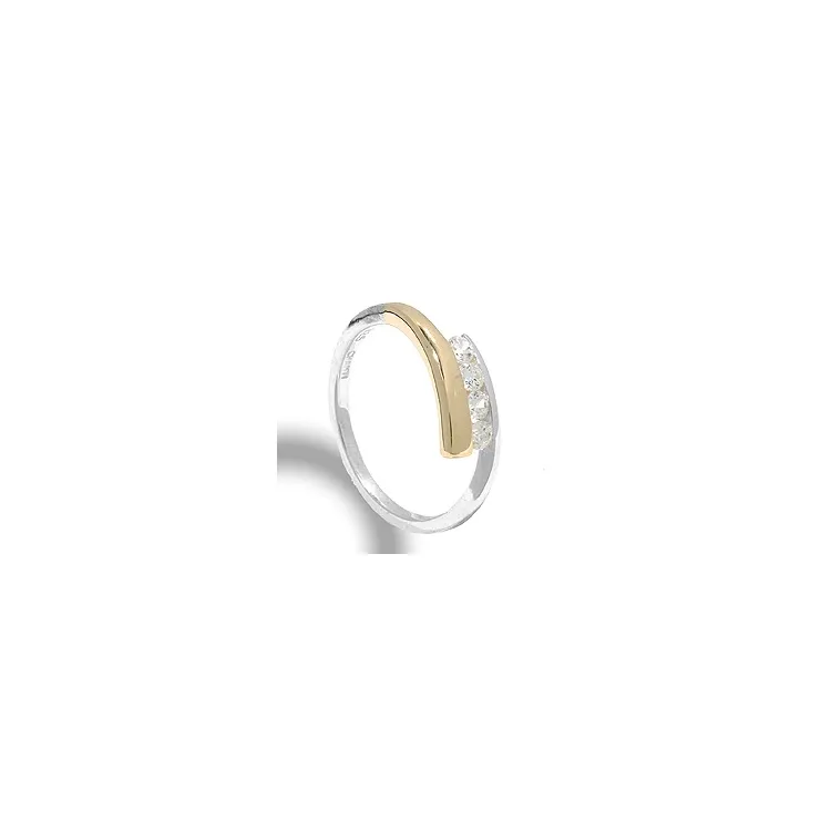 zirkon ring i sølv med 8 karat