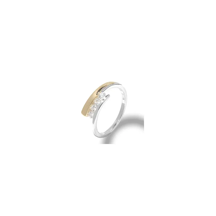 zirkon ring i sølv med 8 karat