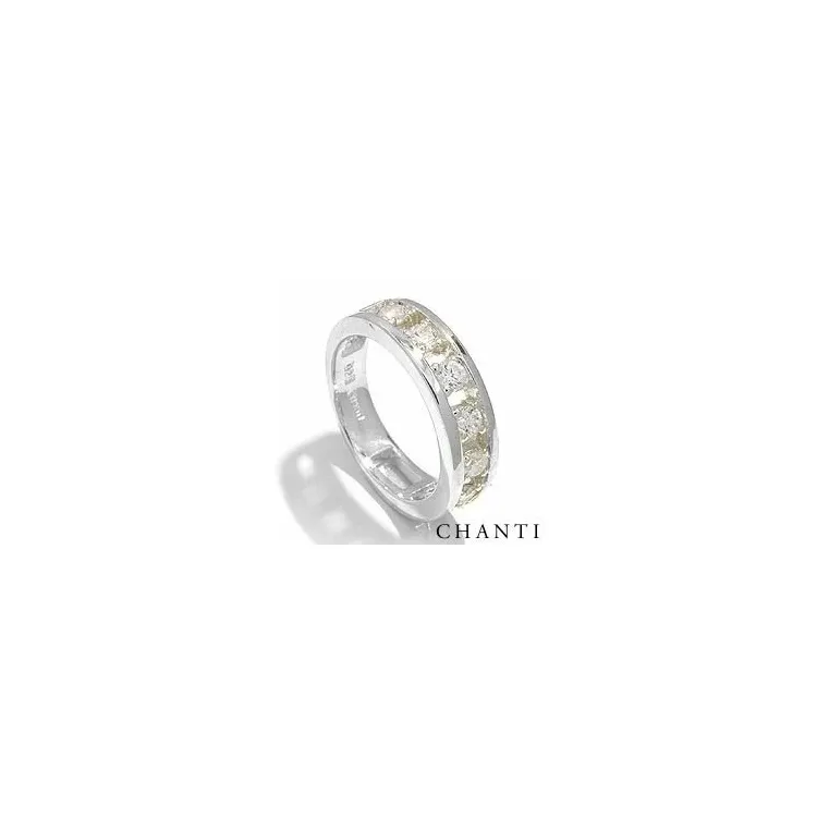 Enkel zirkon ring i sølv