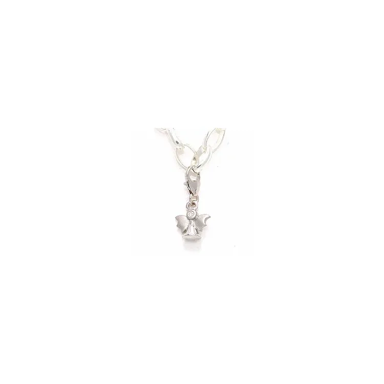 engel zirkon charm i sølv 