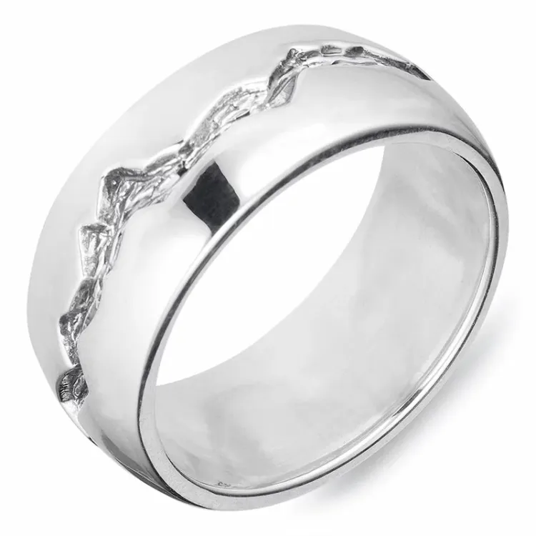 Bred Herrering i oksidert sterlingsølv