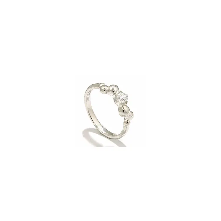 hvit zirkon ring i sølv