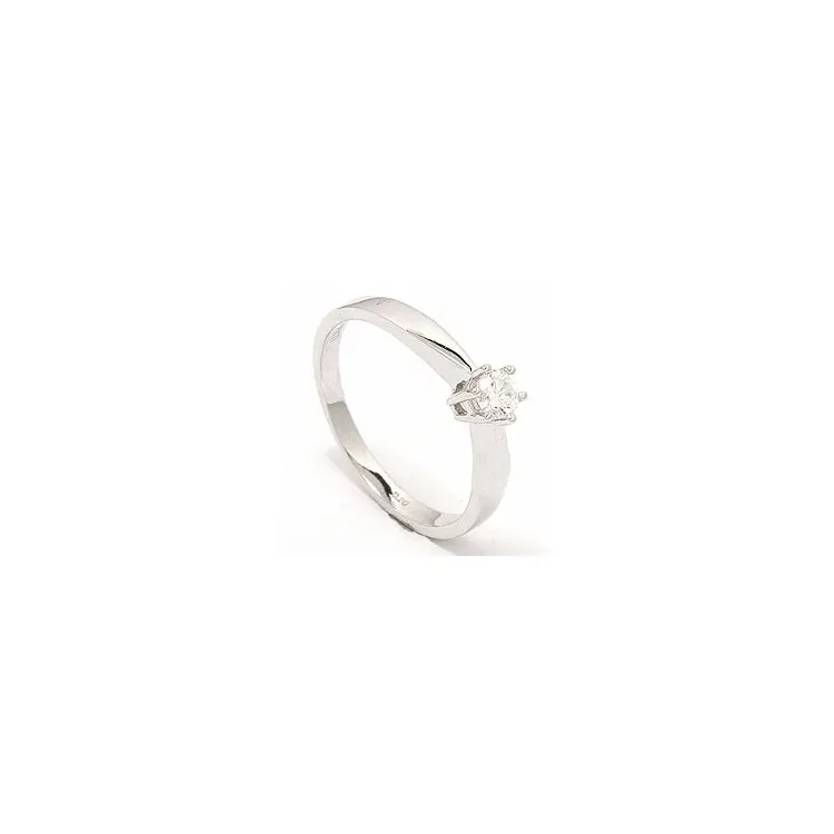 diamant hvittgullsring i 14 karat hvitt gull 0,20 ct