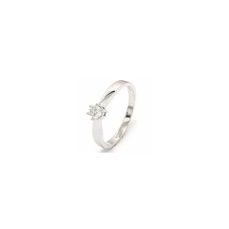 diamant hvittgullsring i 14 karat hvitt gull 0,20 ct