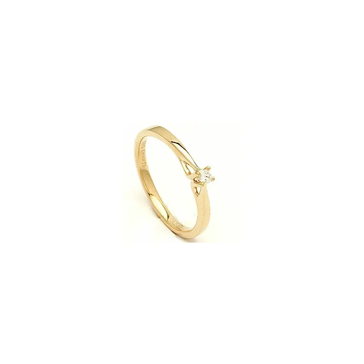 Enkel diamant gull ring i 14 karat gull 0,05 ct