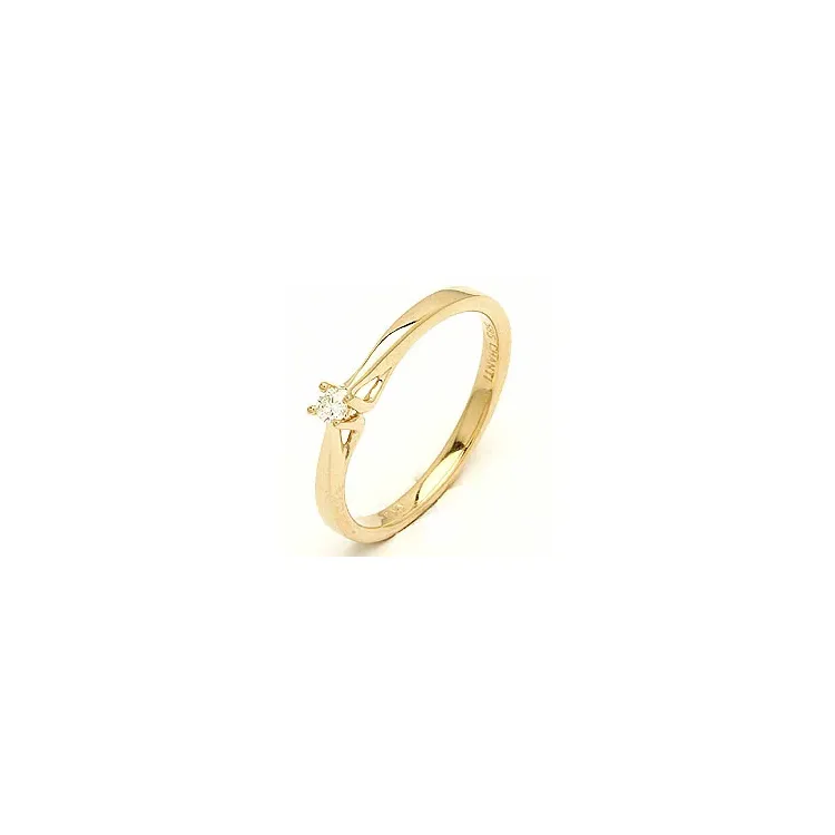 Enkel diamant gull ring i 14 karat gull 0,05 ct