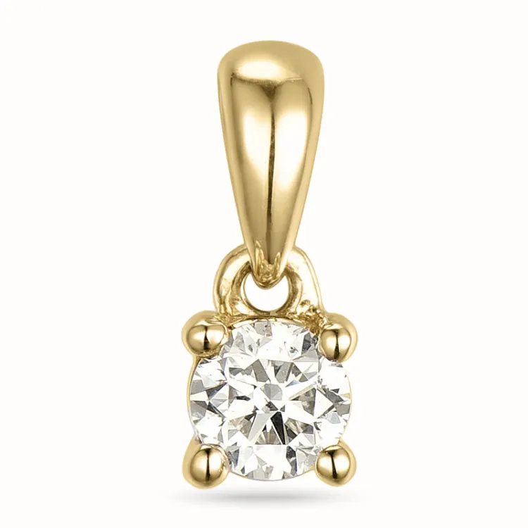 0,10 ct solitaire anheng i 14 karat gull