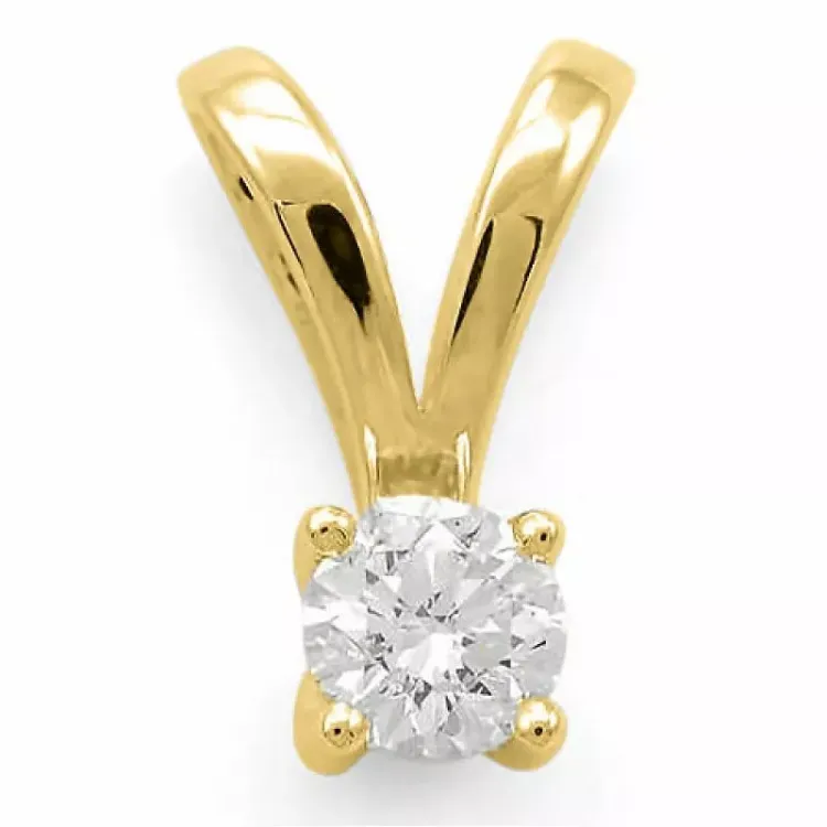 diamant solitaireanheng i 14 karat gull 0,30 ct