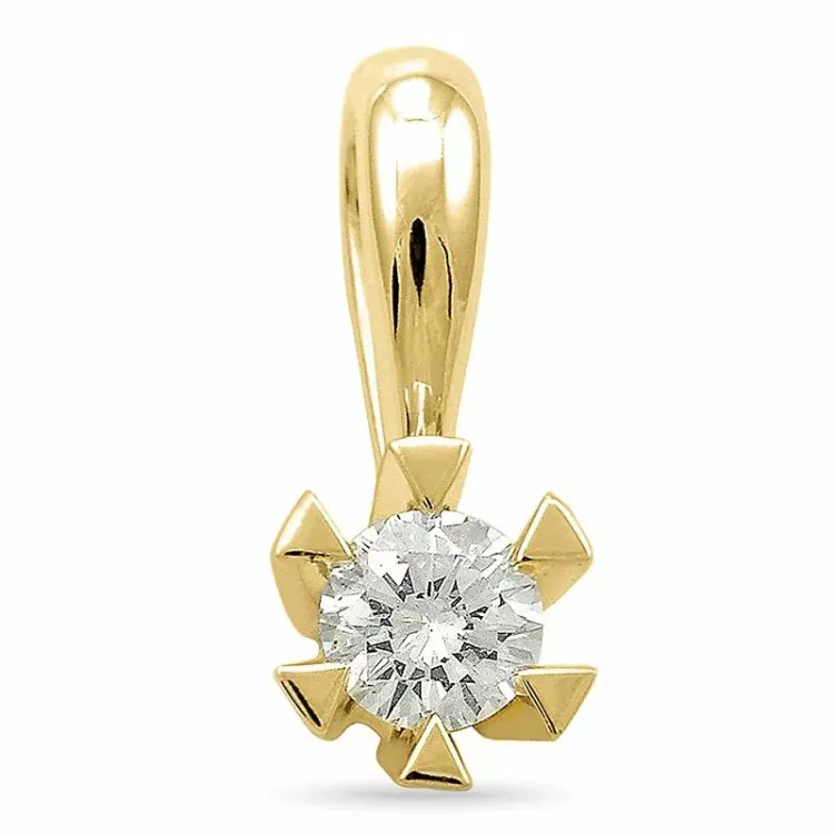 diamant solitaireanheng i 14 karat gull 0,20 ct