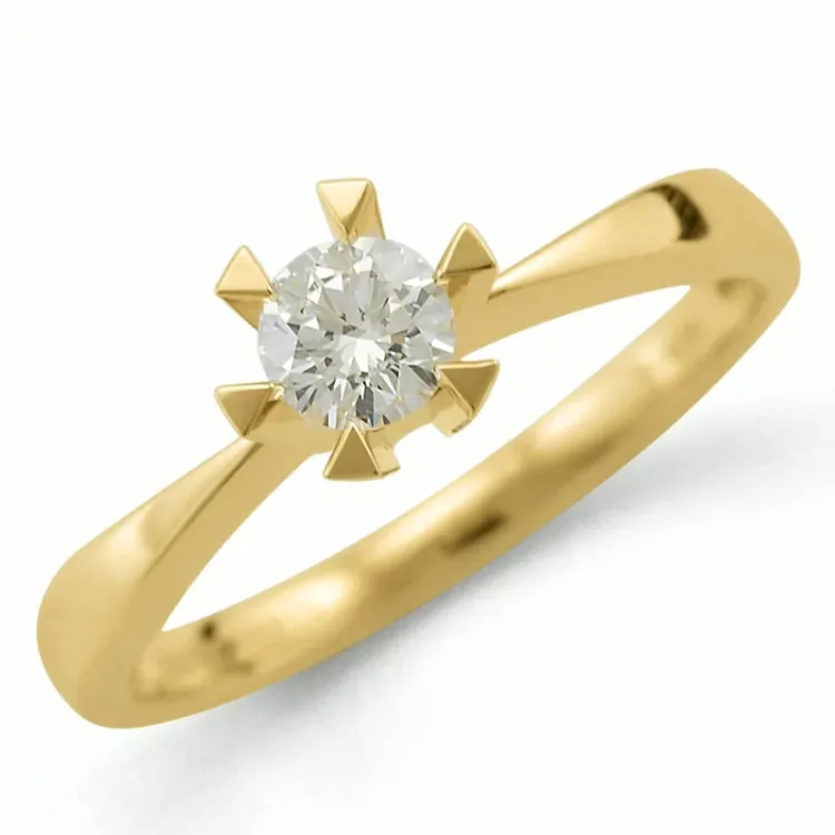 0,30 ct diamant solitairering i 14 karat gull 0,30 ct
