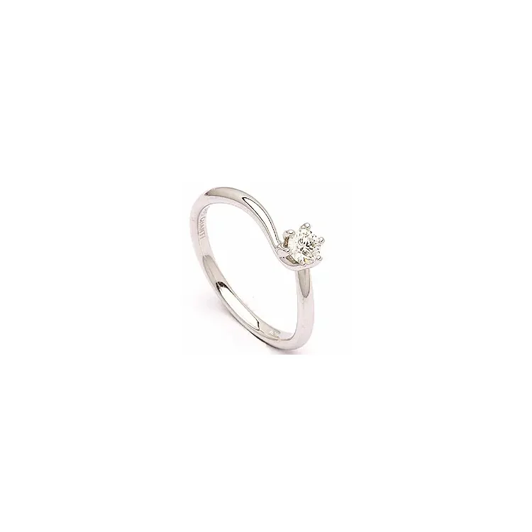 Enkel diamant hvittgullsring i 14 karat hvitt gull 0,20 ct