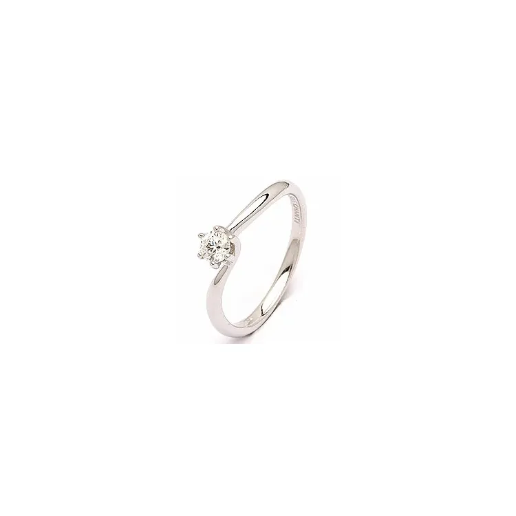 Enkel diamant hvittgullsring i 14 karat hvitt gull 0,20 ct