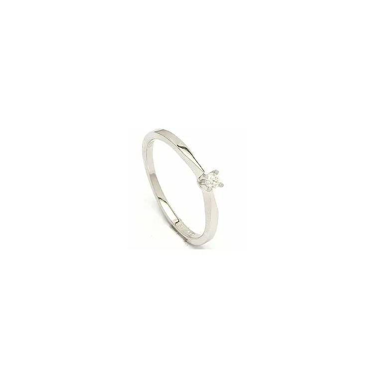Elegant diamant hvittgullsring i 14 karat hvitt gull 0,05 ct