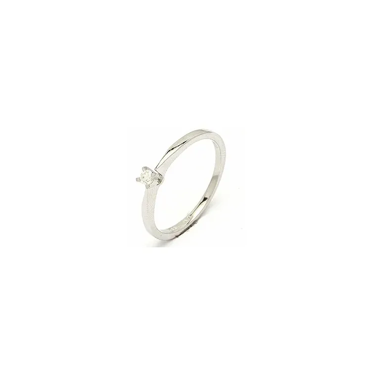 Elegant diamant hvittgullsring i 14 karat hvitt gull 0,05 ct