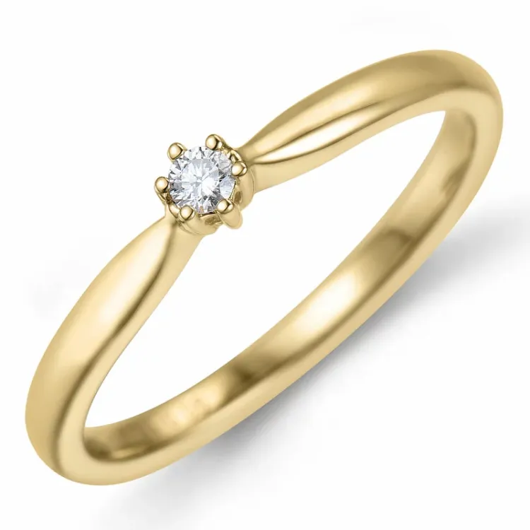 0,05 ct diamant ring i 14 karat gull 0,05 ct