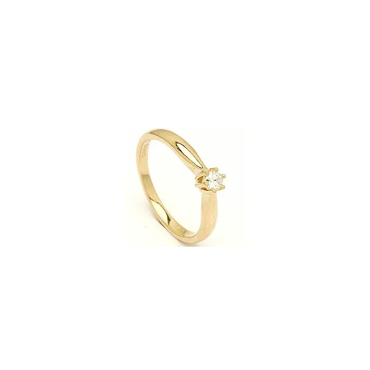 Diamant gull ring i 14 karat gull 0,10 ct