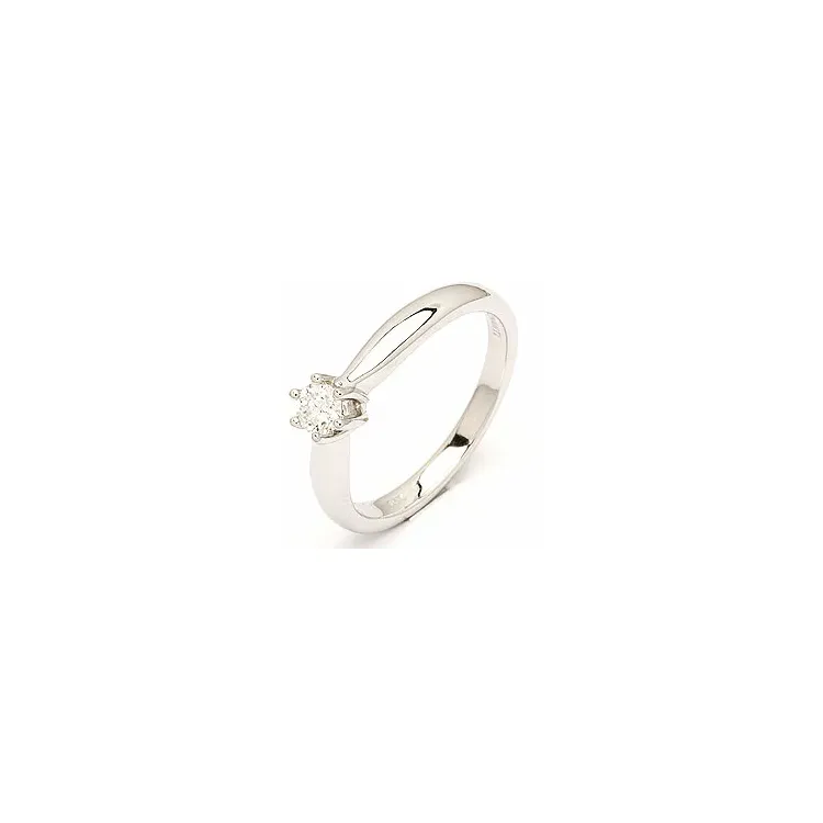 diamant hvittgullsring i 14 karat hvitt gull 0,20 ct