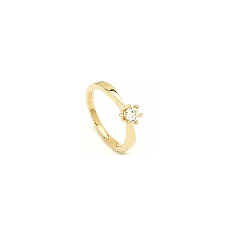 diamant gull ring i 14 karat gull 0,30 ct