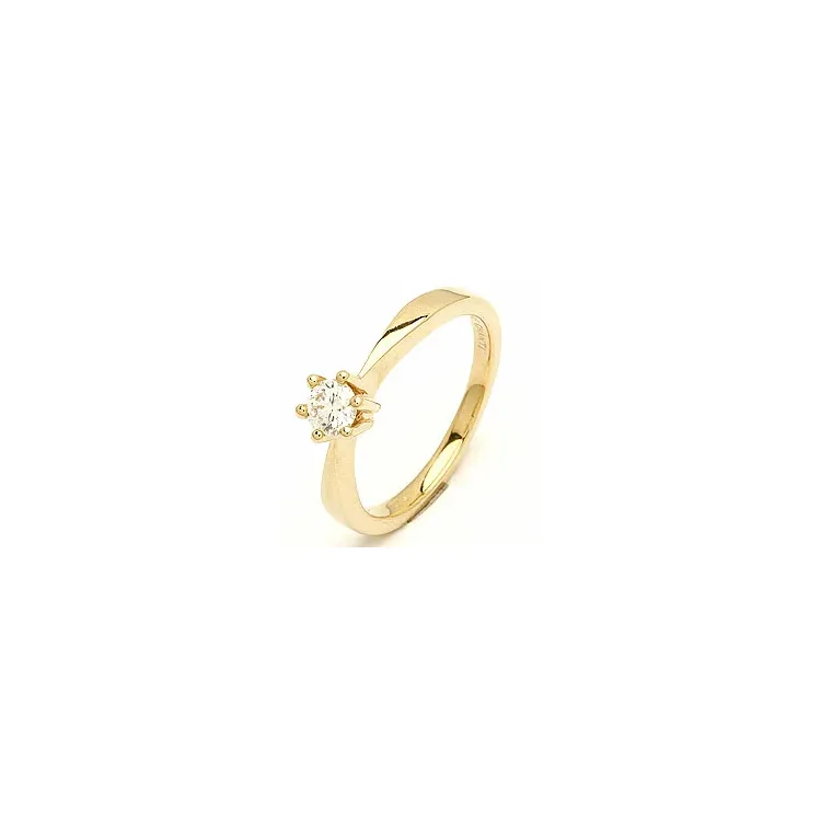 diamant gull ring i 14 karat gull 0,30 ct