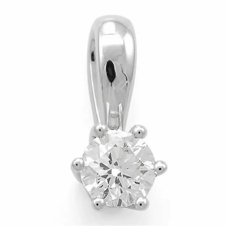 0,30 ct lab grown diamant solitaireanheng i 14 karat hvitt gull 0,30 ct